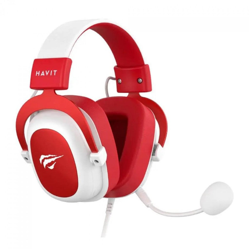 Havit HV-H2002D Gaming Headset – 3.5mm, 53mm Drivers, Multi-Platform, White/Red