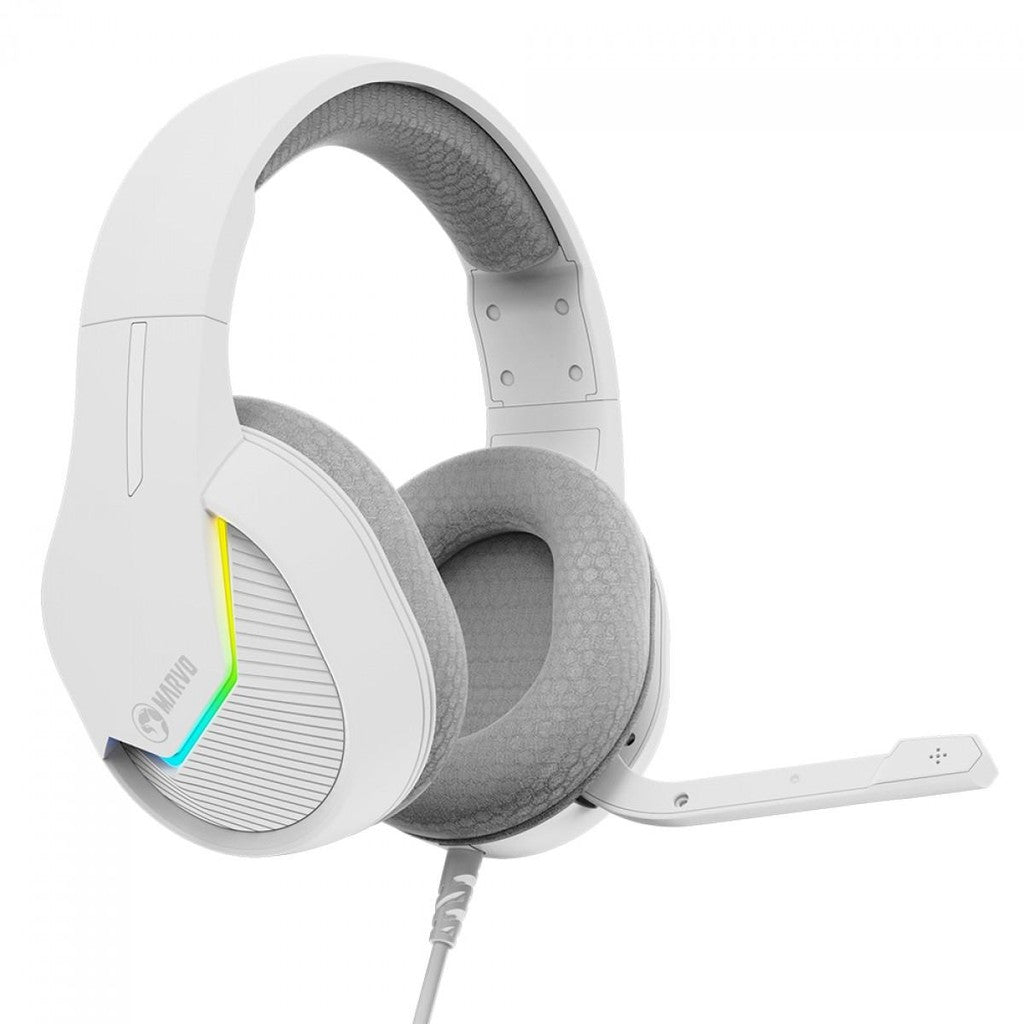 Marvo H8618 Gaming Headset – RGB, USB, 50mm Drivers, White