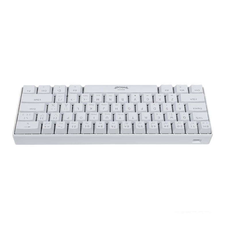 TGT Sherman Compact Mechanical Gaming Keyboard – Rainbow, Blue Huano Switch, ABNT2, White