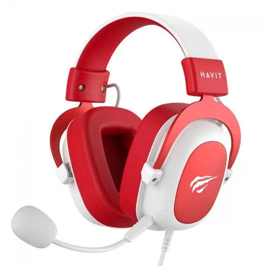 Havit HV-H2002D Gaming Headset – 3.5mm, 53mm Drivers, Multi-Platform, White/Red