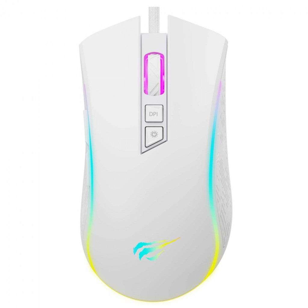 Havit MS1034 Gaming Mouse – RGB, 4800 DPI, USB, 7 Buttons, White