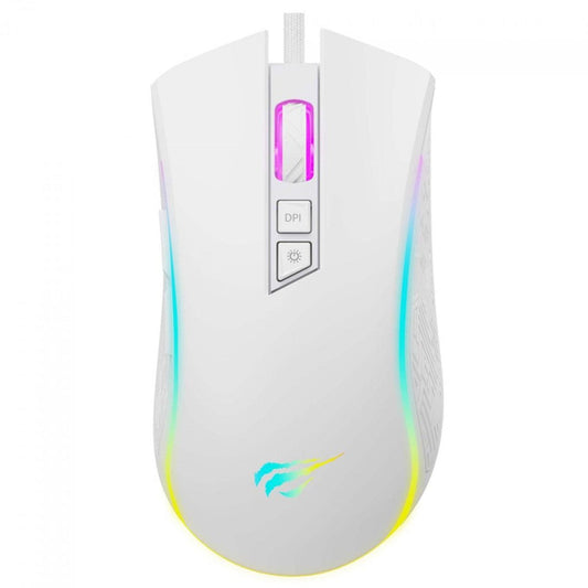 Mouse Gamer Havit MS1034, RGB, 4800DPI, USB, 7 Botões, Branco