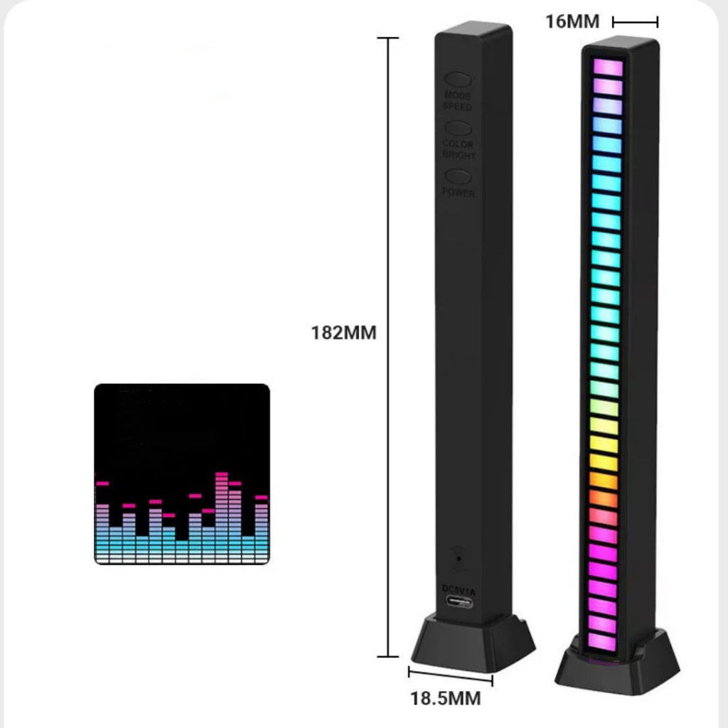 RGB Sound Reactive LED Bar – Music Rhythm Light, Decorative for Gaming, Car, Sports, Leisure (C9)