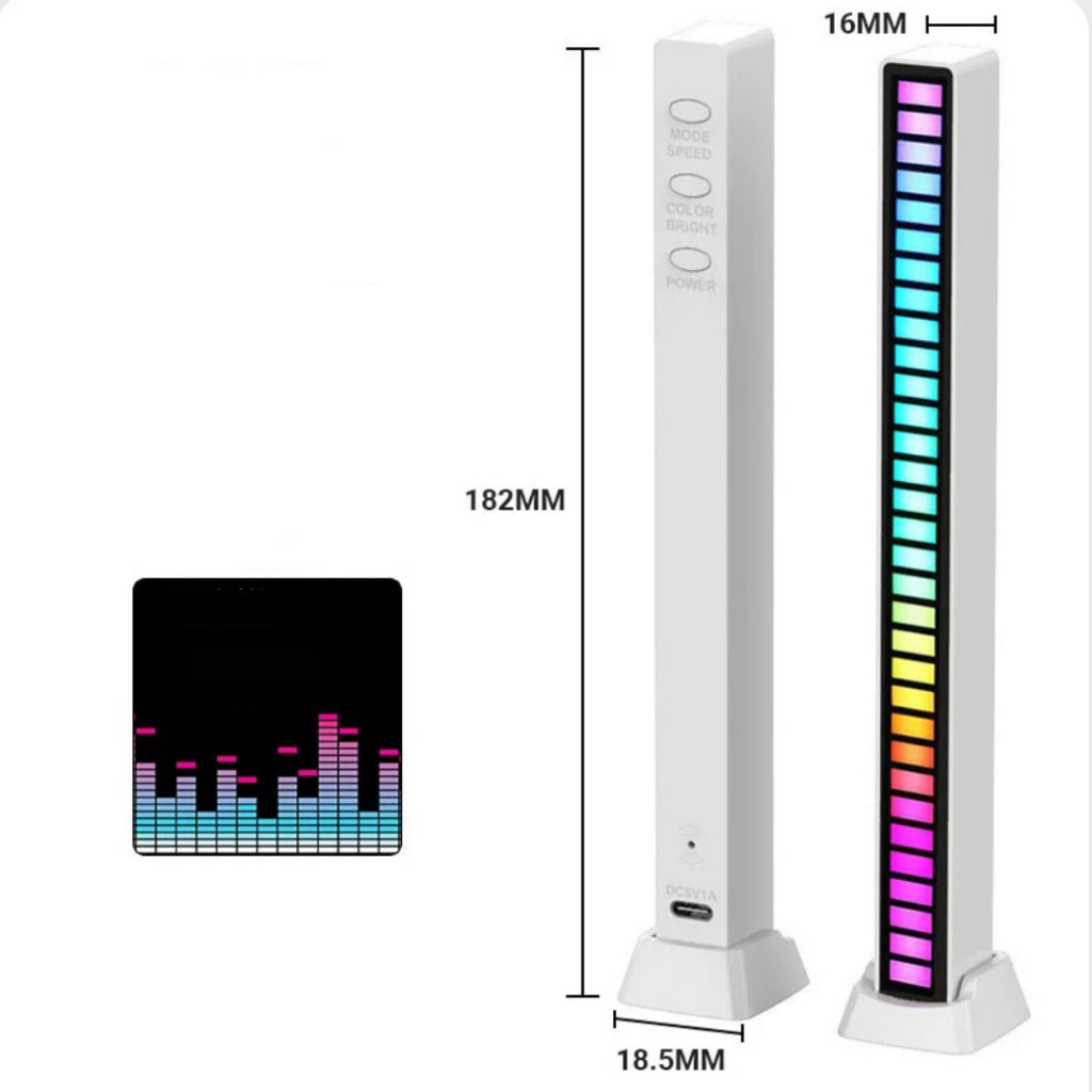 RGB Sound Reactive LED Bar – Music Rhythm Light, Decorative for Gaming, Car, Sports, Leisure (C9)