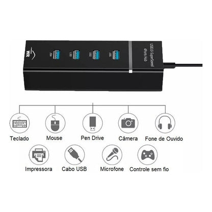 USB 3.0 Hub Adapter – 4/7 Ports, High Speed 5Gbps, for PC, Keyboard, Flash Drive