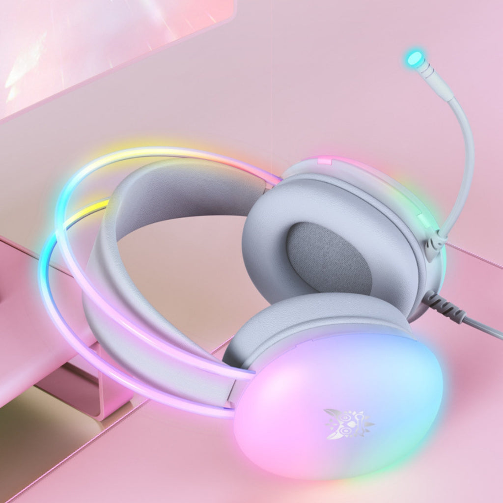 Gaming Headset – RGB LED, White, Compatible with PC, Notebook, PS4, Xbox One