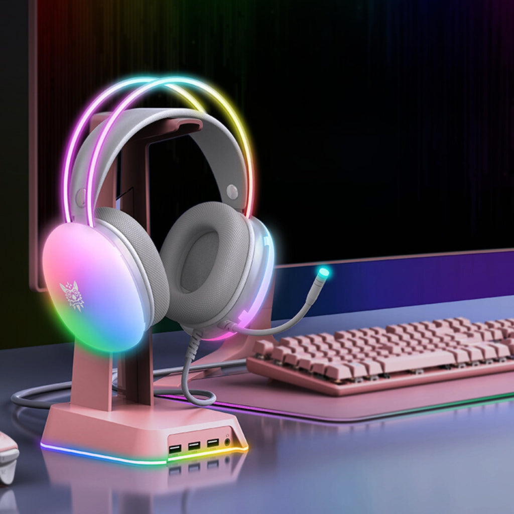 Gaming Headset – RGB LED, White, Compatible with PC, Notebook, PS4, Xbox One