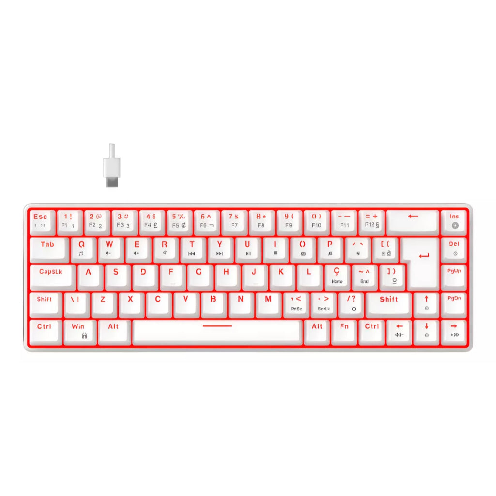 Hyrax Thunder Pro 65% Mechanical Gaming Keyboard – Red LED, Huano Switch, ABNT2