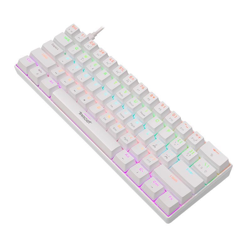 TGT Sherman Compact Mechanical Gaming Keyboard – Rainbow, Blue Huano Switch, ABNT2, White