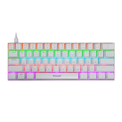 TGT Sherman Compact Mechanical Gaming Keyboard – Rainbow, Blue Huano Switch, ABNT2, White