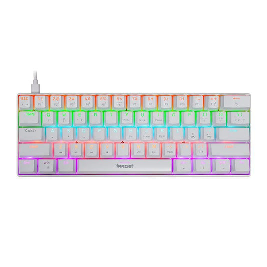TGT Sherman Compact Mechanical Gaming Keyboard – Rainbow, Blue Huano Switch, ABNT2, White