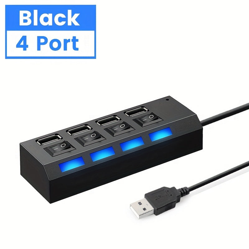 7-Port USB 2.0 Hub – 4 LED, On/Off Switch, for PC & Laptop